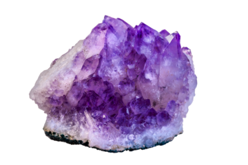 Isolated purple amethyst crystal stone