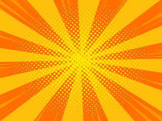 Comic book style vector background with halftone print effect. Vintage pop art design.