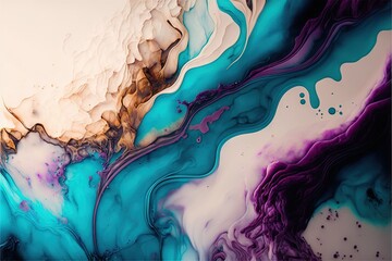 an abstract painting with blue, purple, and white colors on a white background with a black border around the edges of the image and the image.  generative ai