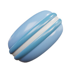 Blue Macaron side picture. 3d rendering.