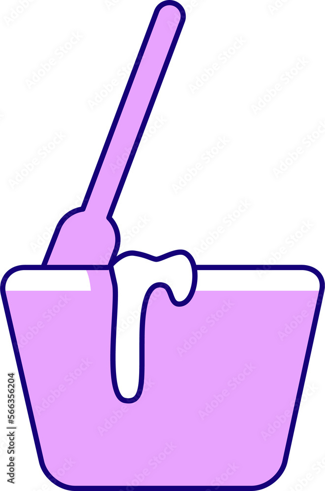 Poster boul with raw dough semi flat color raster element. full sized object on white. preparing food and d