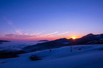 sunrise in mountains, shahdag, azerbaijan