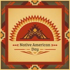 Native American Heritage Day. Celebrating Indian Culture. Tribal design for poster, card, banner.