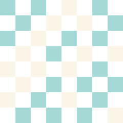 Cream, white, and green pastel checkerboard pattern background.	