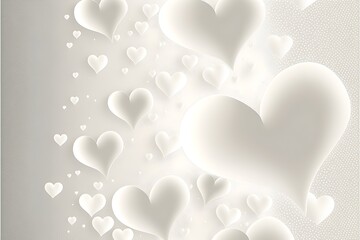 Background soft white with hearts watermark. Generative AI.