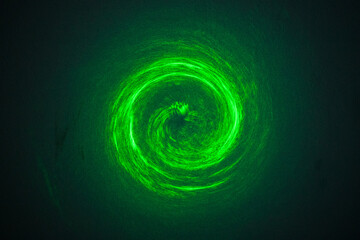 Abstract green background. Green laser beam.