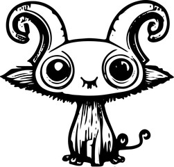 cartoons, vektor, abbildung, halloween, kind, zeichnung, black, character, comic, gesicht, junge, spaß, lächeln, monster, kunst, schädel, leute, tier, komisch, kostüm, rpg, cartoon, cute, eyes, graphi