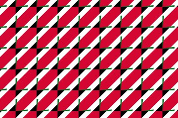Obraz premium Geometric pattern in the colors of the national flag of Sudan. The colors of Sudan.