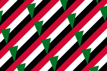 Geometric pattern in the colors of the national flag of Sudan. The colors of Sudan.