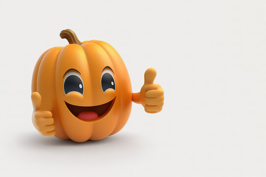 Thumbs up Happy pumpkin Character Generative AI