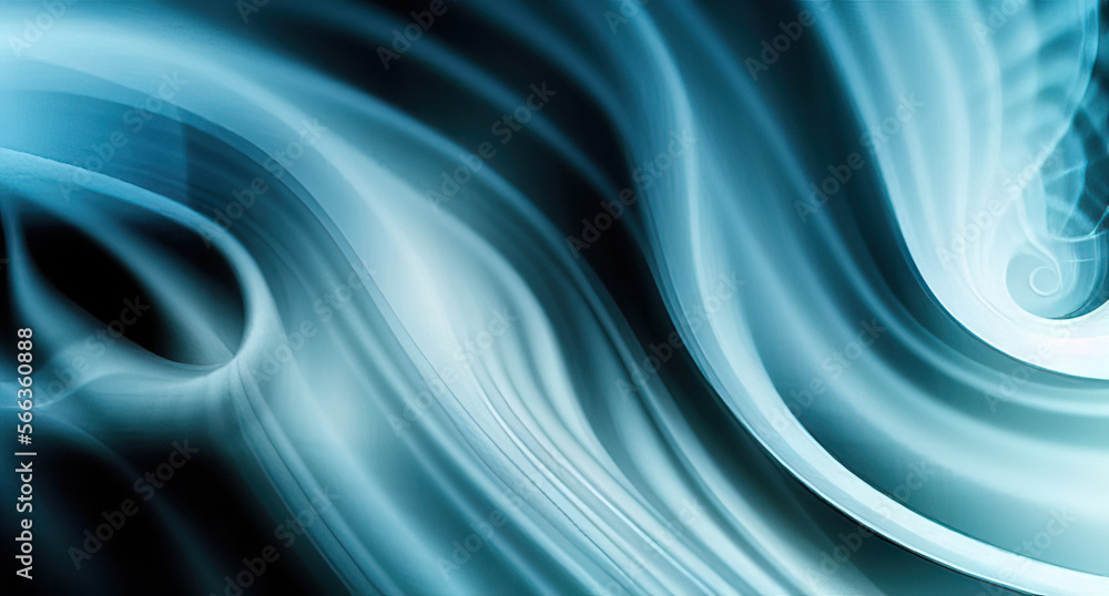 Aufkleber white smoke wave on black background with copy space generative ai swirl smooth and flowing
