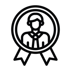 best employee line icon illustration vector graphic