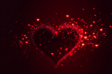 Fototapeta na wymiar Valentine's day hearts background with sparkles