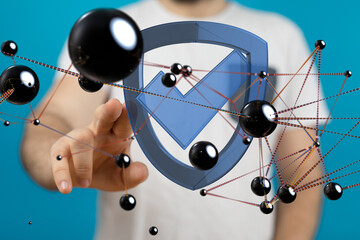 Information technology protected with firewall, secure access and encryption against cyber -...