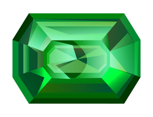 Gemstone emerald - the jewel of kings, a mineral for precious decorative jewelry, a gift for the holidays, a green stone for St. Patrick's Day