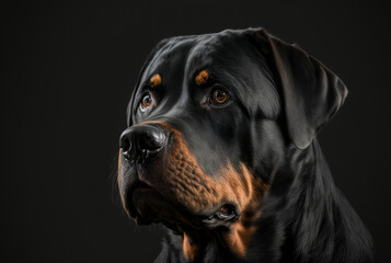 Fototapeta premium rottweiler dog head close up. Generative AI