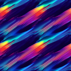 Fototapeta premium Abstract colorful holographic iridescent surreal dynamic seamless pattern. Generative AI.