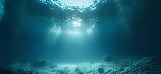 3d underwater scene with rays. generativ ai