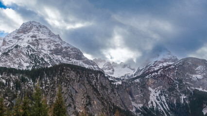 Fototapeta na wymiar snow covered alps (Ehrwald, Austria)