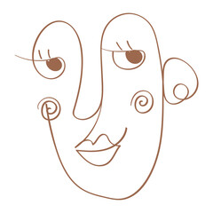 Obraz premium Isolated abstract face sketch avatar Flat design Vector illustration