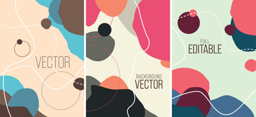 Vector background bundle with circles lines and cool colors - obrazy, fototapety, plakaty