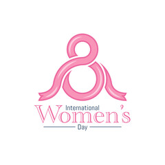 International Women's Day 8 March Pink Ribbon vector modern design