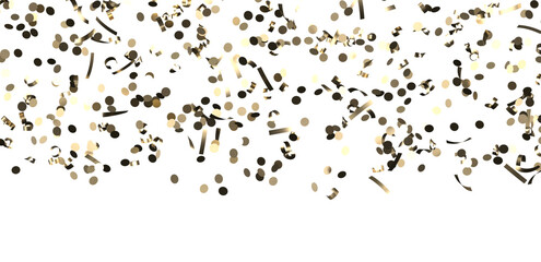 Glittering confetti on a transparent background. Holiday, birthday and Christmas decoration