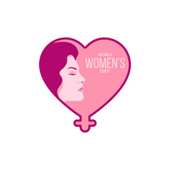 Women's Day heart isolated on white