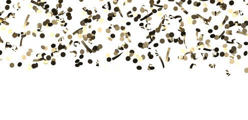 Glittering confetti on a transparent background. Holiday, birthday and Christmas decoration