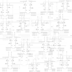 Electric wiring diagram for power transformers