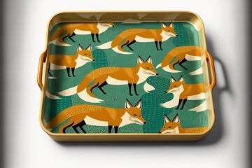 tray with fox  pattern