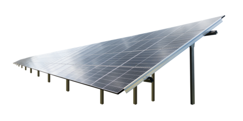 solar panels in diminishing perspective