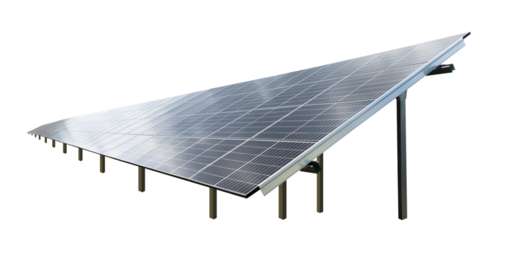 solar panels in diminishing perspective