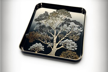 tray with tree pattern