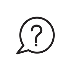 Question bubble speech icon vector logo design template