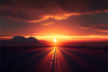 sunrise over a seven mile. Generative AI
