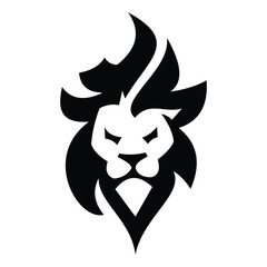 Lion logo symbol design illustration. Clean modern logo mark design. Illustration for personal or commercial business branding.