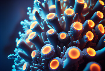 close-up of coral in the ocean, generative ai