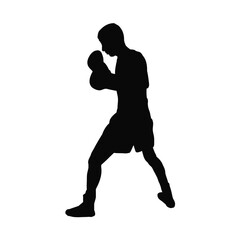 Fototapeta na wymiar boxer silhouette - vector illustration