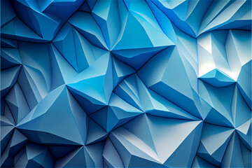 Abstract ice blue geometric background, with lots of copy space, generative AI