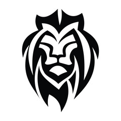 Tribal Lion logo symbol design illustration. Clean modern logo mark design. Illustration for personal or commercial business branding.