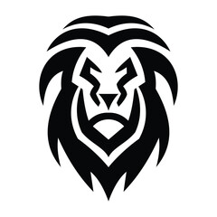 Tribal Lion logo symbol design illustration. Clean modern logo mark design. Illustration for personal or commercial business branding.