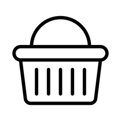 Shopping basket icon - vector illustration. Line style icon, expanded stroke.