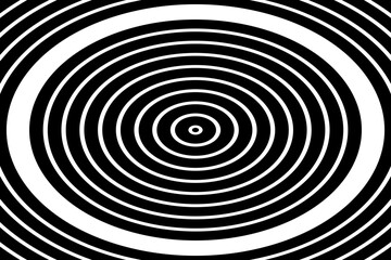 Oval Lines Pattern. Abstract Geometric Black and White Background.