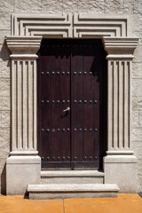 old wooden door in a wall