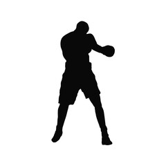 boxer silhouette - vector illustration