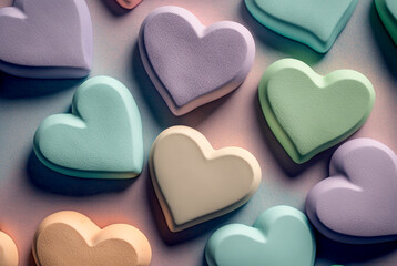 Fototapeta premium Hearts decoration abstract background with shapes and heart shapes