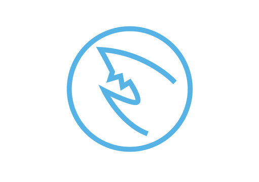Simplistic shark logo vector design
