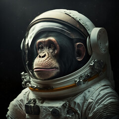 An astronaut chimpanzee, created using Generative AI