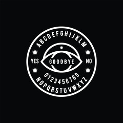 Fototapeta na wymiar Ouija Board single eye death game logo design